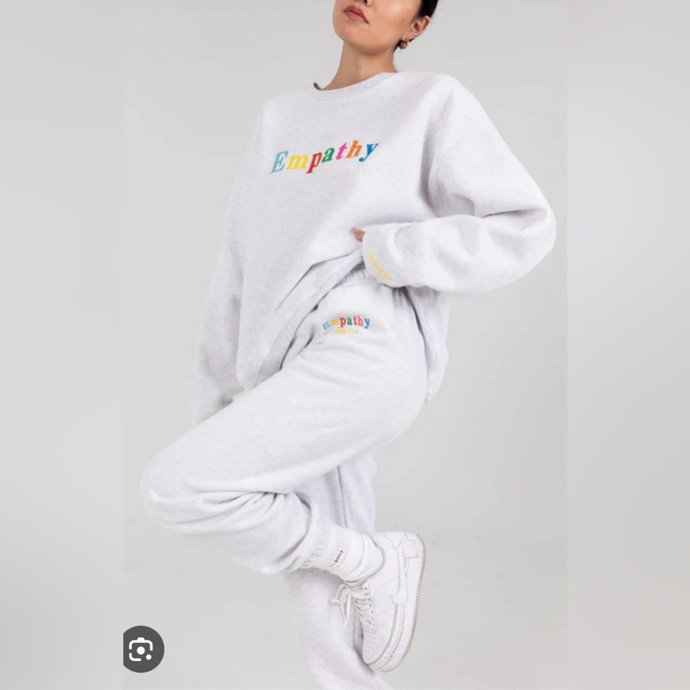 NWOT The Mayfair Group Empathy Always Grey Sweatpants M/L